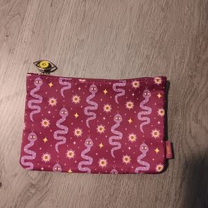Ipsy Purple and Pink Snake Pattern Pouch